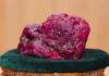 A massive 11,000-carat ruby has been unearthed in Myanmar’s war-scarred gemstone heartland In this photo provided by Myanmar Military True News Information Team on Thursday, May 7, 2026, Myanmar’s newly discovered ruby is displayed at president office in Naypyitaw, Myanmar. (Myanmar Military True News Information Team via AP Photo)