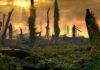 Triassic Inferno: Fires raged across Europe for thousands of years during past global warming Artist impression of the end-Triassic fern spike interval. Weeding and pioneering ferns are overgrowing the disturbed soils and remains of conifer forests. Credits: Mark Garlick.